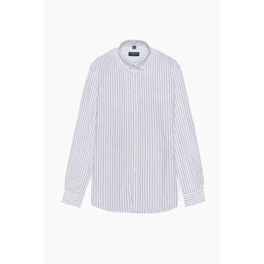 KOSZULA TENNIS CLUB 018 DŁUGI RĘKAW SLIM FIT BIAŁA Z BAWEŁNY ze sklepu Recman w kategorii Koszule męskie - zdjęcie 186531772