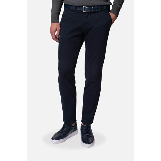 SPODNIE CASUAL DIDION 156 GRANATOWE Z BAWEŁNY TYPU JERSEY ze sklepu Recman w kategorii Spodnie męskie - zdjęcie 186531962