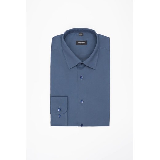 KOSZULA VERSONE 3271T DŁUGI RĘKAW CUSTOM FIT NIEBIESKA Z BAWEŁNĄ ze sklepu Recman w kategorii Koszule męskie - zdjęcie 186532152