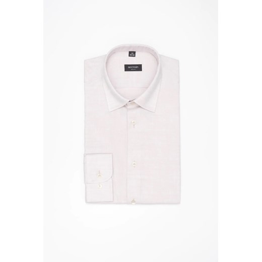 KOSZULA CORSINI 3278T DŁUGI RĘKAW SLIM FIT BEŻOWA Z WISKOZĄ ze sklepu Recman w kategorii Koszule męskie - zdjęcie 186532171