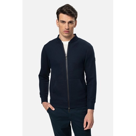 BLUZA LAREDA ROZPINANY GRANATOWA 0001 Z BAWEŁNĄ ze sklepu Recman w kategorii Bluzy męskie - zdjęcie 186532230