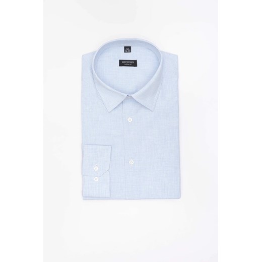 KOSZULA COVIVA 3281D DŁUGI RĘKAW CUSTOM FIT BŁĘKITNA Z BAWEŁNY ze sklepu Recman w kategorii Koszule męskie - zdjęcie 186532322