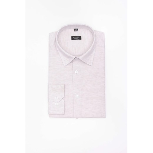 KOSZULA FORMENTO 3286D DŁUGI RĘKAW CUSTOM FIT BEŻOWA Z BAWEŁNĄ ze sklepu Recman w kategorii Koszule męskie - zdjęcie 186532351
