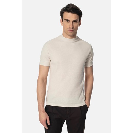 T SHIRT ZAUN BEŻOWY Z BAWEŁNĄ ze sklepu Recman w kategorii T-shirty męskie - zdjęcie 186532514