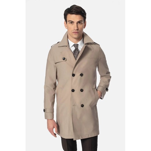 PŁASZCZ WINNOW BEŻOWY 0001 DWURZĘDOWY ze sklepu Recman w kategorii Płaszcze męskie - zdjęcie 186532590