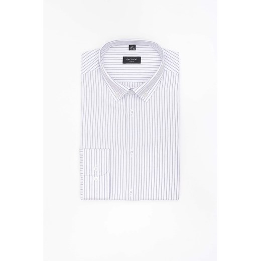 KOSZULA COFINO 3305T DŁUGI RĘKAW SLIM FIT BŁĘKITNA Z BAWEŁNĄ ze sklepu Recman w kategorii Koszule męskie - zdjęcie 186532612