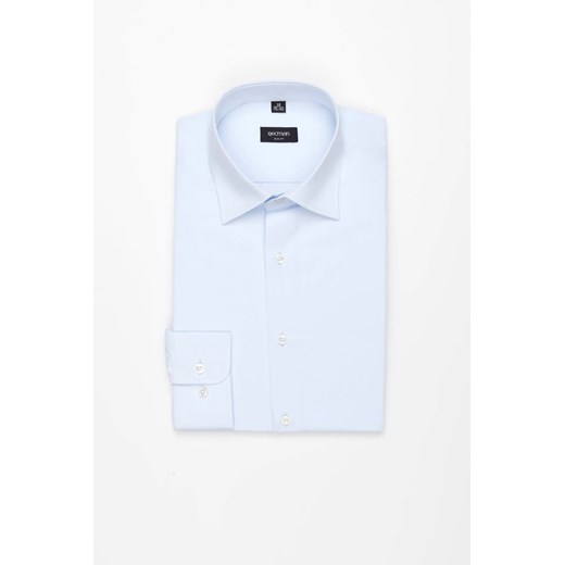 KOSZULA CORSINI 3291E DŁUGI RĘKAW SLIM FIT BŁĘKITNA Z BAWEŁNĄ ze sklepu Recman w kategorii Koszule męskie - zdjęcie 186532630