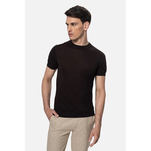 T SHIRT WILLOW BRĄZOWY Z BAWEŁNY ze sklepu Recman w kategorii T-shirty męskie - zdjęcie 186532652