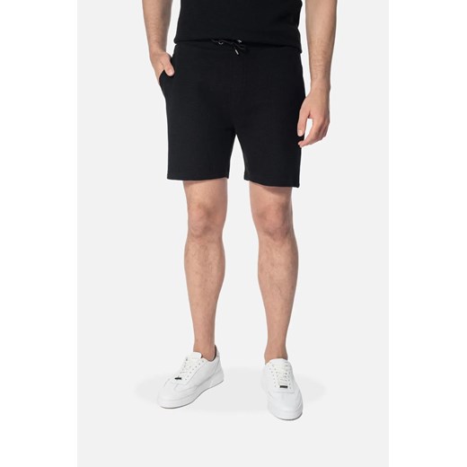 SPODNIE GUALDO 417 CZARNE Z BAWEŁNĄ ze sklepu Recman w kategorii Spodenki męskie - zdjęcie 186532750
