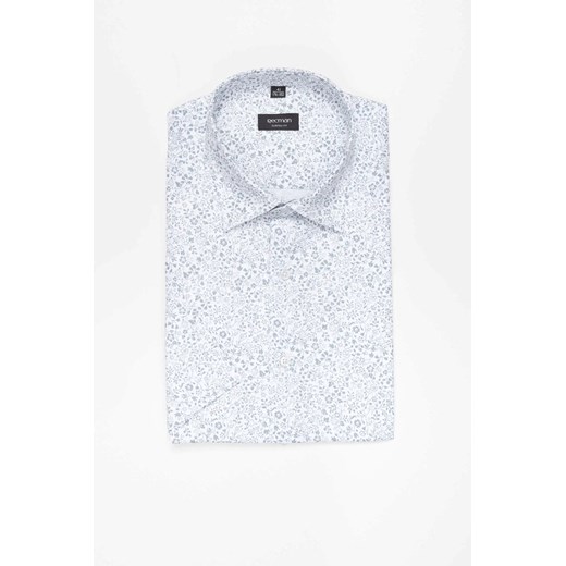 KOSZULA CORSINI 3295E KRÓTKI RĘKAW CUSTOM FIT BŁĘKITNA Z BAWEŁNĄ ze sklepu Recman w kategorii Koszule męskie - zdjęcie 186532882