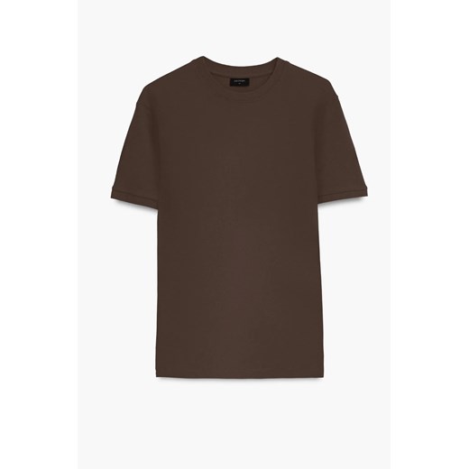 T SHIRT MORAND BRĄZOWY Z BAWEŁNY ze sklepu Recman w kategorii T-shirty męskie - zdjęcie 186533052