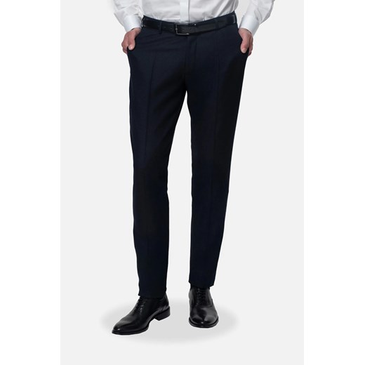 SPODNIE HESWIN 318A GRANATOWE Z WEŁNY ze sklepu Recman w kategorii Spodnie męskie - zdjęcie 186533204