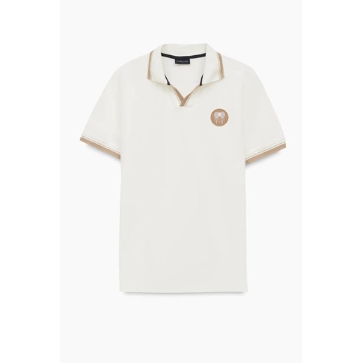 KOSZULKA POLO TENNIS CLUB 114 ECRU Z BAWEŁNY TYPU PIKA ze sklepu Recman w kategorii T-shirty męskie - zdjęcie 186533222