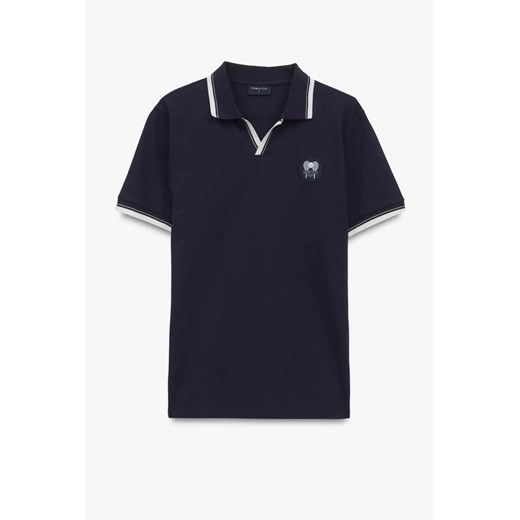 KOSZULKA POLO TENNIS CLUB 114 GRANATOWA Z BAWEŁNY TYPU PIKA ze sklepu Recman w kategorii T-shirty męskie - zdjęcie 186533224
