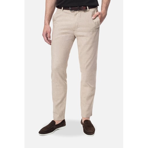 SPODNIE MONTELLOS 217A BEŻOWE Z BAWEŁNĄ ze sklepu Recman w kategorii Spodnie męskie - zdjęcie 186533253