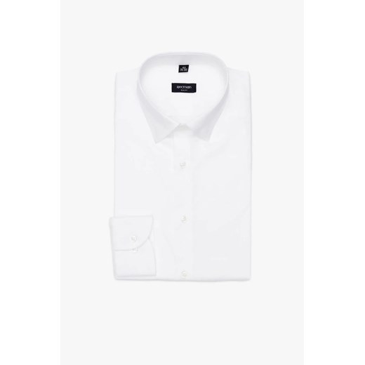 KOSZULA VERSONE 3307C DŁUGI RĘKAW SLIM FIT BIAŁA Z BAWEŁNĄ ze sklepu Recman w kategorii Koszule męskie - zdjęcie 186533393