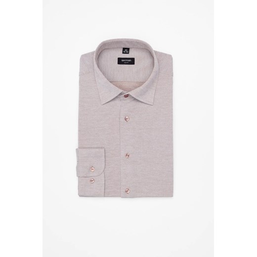 KOSZULA FORMENTO 3319 DŁUGI RĘKAW SLIM FIT BEŻOWA ze sklepu Recman w kategorii Koszule męskie - zdjęcie 186533584
