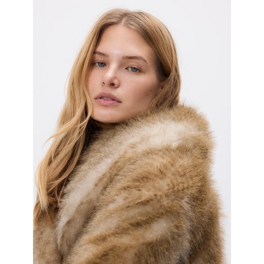 Reserved - Sztuczne futro - bursztynowy Reserved L Reserved
