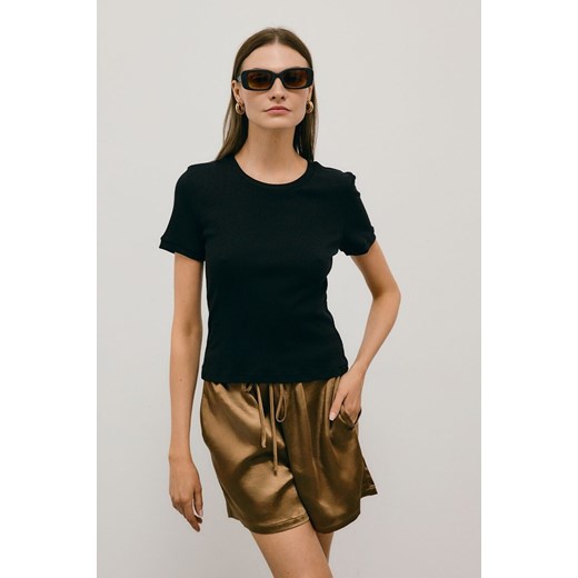 T-SHIRT DAMSKI RIB BLACK ze sklepu Jemiol w kategorii Bluzki damskie - zdjęcie 186535854