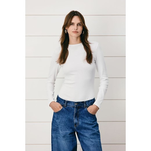 LONGSLEEVE DAMSKI RIB WHITE ze sklepu Jemiol w kategorii Bluzki damskie - zdjęcie 186535892