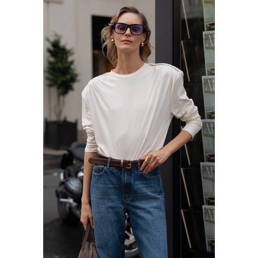 LONGSLEEVE DAMSKI NOAH CREAM ze sklepu Jemiol w kategorii Bluzki damskie - zdjęcie 186538512
