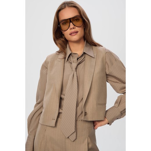 KAMIZELKA DAMSKA PRATO BEIGE STRIPES - id: 8340 - marki Jemiol - 186538760 KAMIZELKA DAMSKA PRATO BEIGE STRIPES ze sklepu Jemiol w kategorii Kamizelki damskie - zdjęcie 186538760