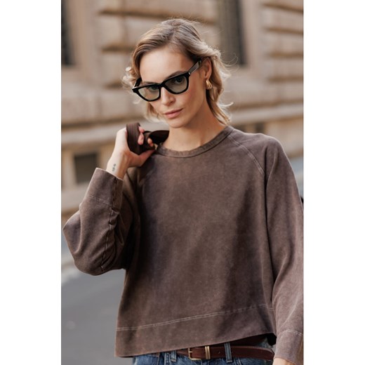 LONGSLEEVE DAMSKI WASHED CHOCO - id: 8377 - marki Jemiol - 186539091 LONGSLEEVE DAMSKI WASHED CHOCO ze sklepu Jemiol w kategorii Bluzy damskie - zdjęcie 186539091