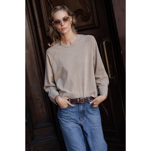 LONGSLEEVE DAMSKI WASHED BEIGE - id: 8376 - marki Jemiol - 186539092 LONGSLEEVE DAMSKI WASHED BEIGE ze sklepu Jemiol w kategorii Bluzy damskie - zdjęcie 186539092