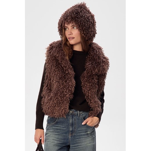 KAMIZELKA DAMSKA LAMA SHORT CHOCO ze sklepu Jemiol w kategorii Kamizelki damskie - zdjęcie 186539232