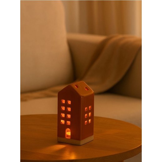 Sinsay - Świecznik świąteczny w kształcie domku - pomarańczowy ze sklepu Sinsay w kategorii Świeczniki - zdjęcie 186540060