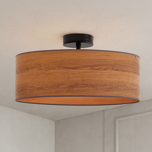 Designerska lampa sufitowa do salonu WENECJA ECO fi - 50 cm - kolor kasztanowy ze sklepu Lysne w kategorii Lampy sufitowe - zdjęcie 186540132