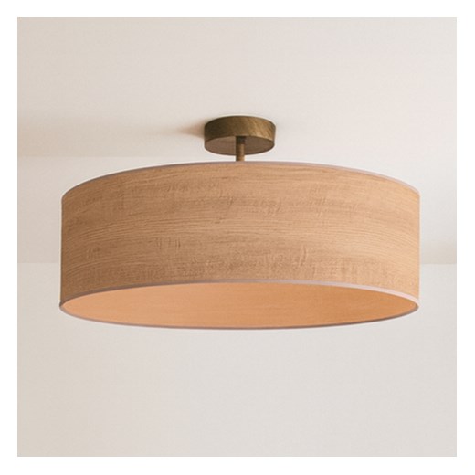 Skandynawska lampa sufitowa z dużym abażurem do sypialni WENECJA ECO fi - 60 cm - kolor orzechowy - id: 6269 - marki Ciekot Partners Sp. Z O. O. - 186540141 Skandynawska lampa sufitowa z dużym abażurem do sypialni WENECJA ECO fi - 60 cm - kolor orzechowy ze sklepu Lysne w kategorii Lampy sufitowe - zdjęcie 186540141