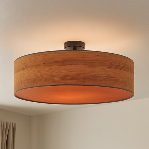 Designerska lampa sufitowa do sypialni z abażurem WENECJA ECO fi - 60 cm - kolor kasztanowy - id: 6270 - marki Ciekot Partners Sp. Z O. O. - 186540144 Designerska lampa sufitowa do sypialni z abażurem WENECJA ECO fi - 60 cm - kolor kasztanowy ze sklepu Lysne w kategorii Lampy sufitowe - zdjęcie 186540144