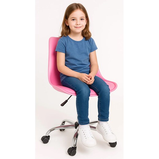 Różowe krzesło obrotowe do nauki F1-R00 ze sklepu Edinos.pl w kategorii Krzesła biurowe - zdjęcie 186540853