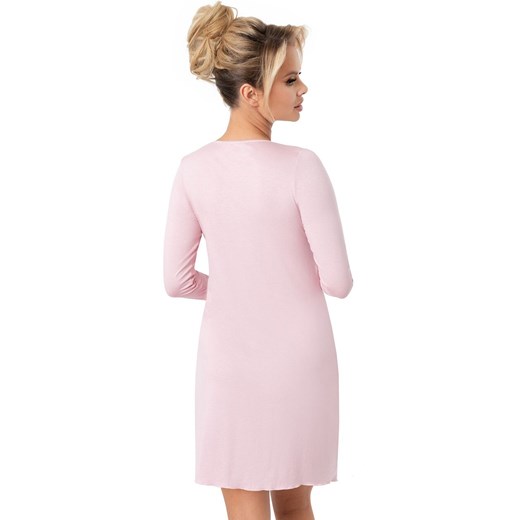 Koszula nocna damska pudrowy róż z rękawem 3/4 Margo, Kolor róż pudrowy, Rozmiar S, Donna ze sklepu Primodo w kategorii Koszule nocne - zdjęcie 186542134