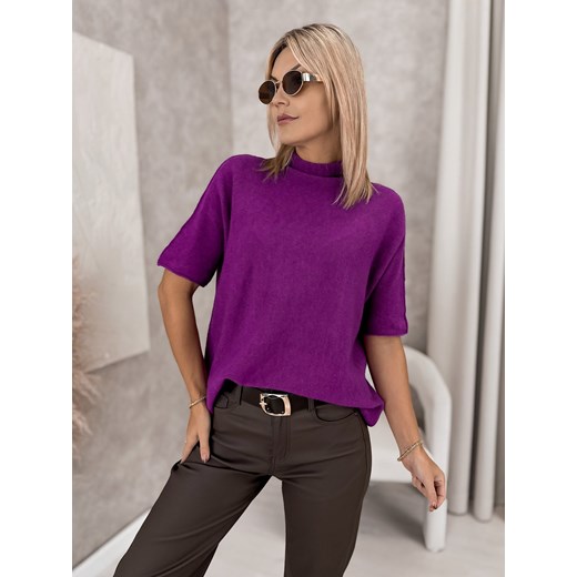 sweter aslan fioletowy one size ze sklepu UBRA w kategorii Swetry damskie - zdjęcie 186542762
