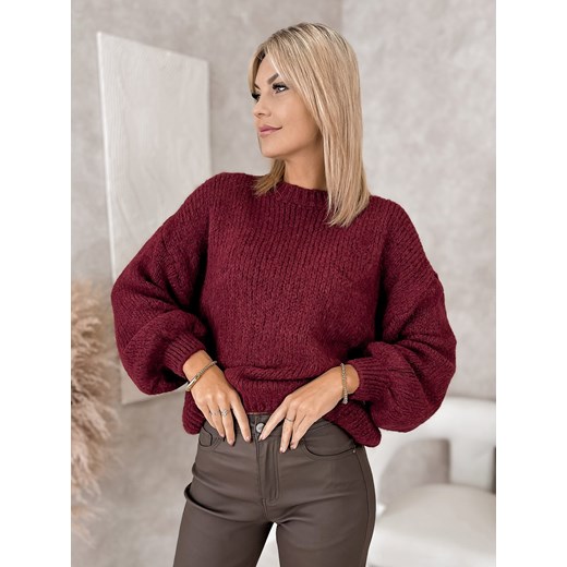 sweter colin bordowy one size ze sklepu UBRA w kategorii Swetry damskie - zdjęcie 186542773