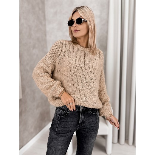 sweter paravel karmelowy one size ze sklepu UBRA w kategorii Swetry damskie - zdjęcie 186542803