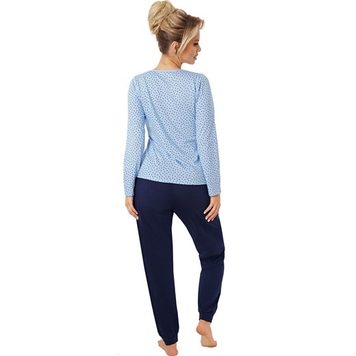 Bawełniana piżama damska z długimi spodniami niebiesko-granatowa Star, Kolor niebiesko-granatowy, Rozmiar S, Donna ze sklepu Intymna w kategorii Piżamy damskie - zdjęcie 186542910