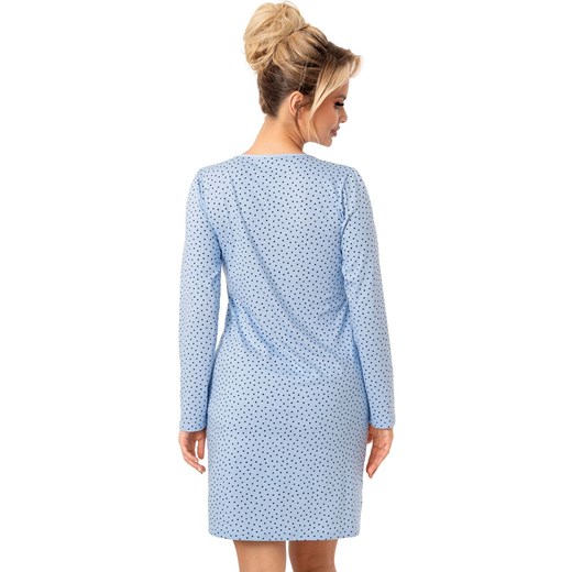 Bawełniana koszula nocna damska z długim rękawem Star, Kolor niebieski, Rozmiar S, Donna ze sklepu Intymna w kategorii Koszule nocne - zdjęcie 186542912