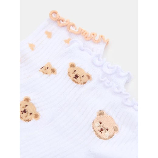 Sinsay - Prążkowane skarpetki z bawełną 3 pack - biały Sinsay 39/41 Sinsay