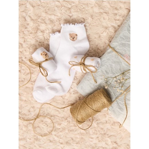 Sinsay - Prążkowane skarpetki z bawełną 3 pack - biały Sinsay 39/41 Sinsay