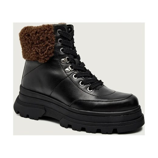 BOSS BLACK Botki na platformie Foster | shearling | skóra ze sklepu Gomez Fashion Store w kategorii Botki - zdjęcie 186545234