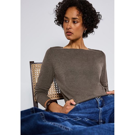 Street One Sweter w kolorze ciemnobrązowym Street One 36 wyprzedaż Limango Polska