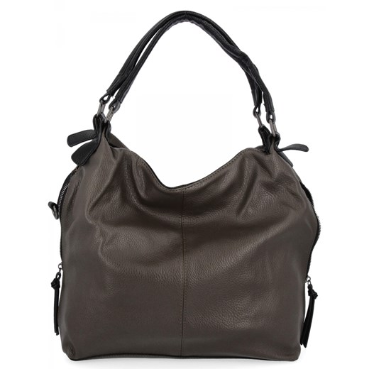 Uniwersalna Torebka Damska XL firmy Hernan HB0153 Szara/Czarna ze sklepu PaniTorbalska w kategorii Torby Shopper bag - zdjęcie 186546693