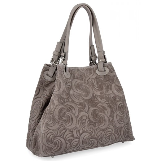 Włoska Torebka Skórzana Shopper Bag w Modne Wzory 5566-S Ziemista - id: 108147 - marki Other - 186546703 Włoska Torebka Skórzana Shopper Bag w Modne Wzory 5566-S Ziemista ze sklepu PaniTorbalska w kategorii Torby Shopper bag - zdjęcie 186546703