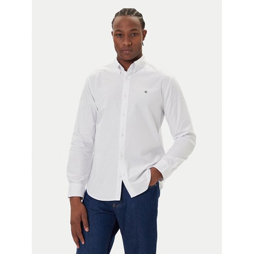 Calvin Klein Jeans Koszula Oxford Classic LV140EM125 Biały Regular Fit ze sklepu MODIVO w kategorii Koszule męskie - zdjęcie 186546862