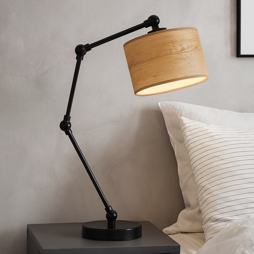 Lampka nocna LED z regulacją kąta świecenia ASMARA ECO nowoczesna lampka stołowa z abażurem ze sklepu Lysne w kategorii Lampy stołowe - zdjęcie 186547164