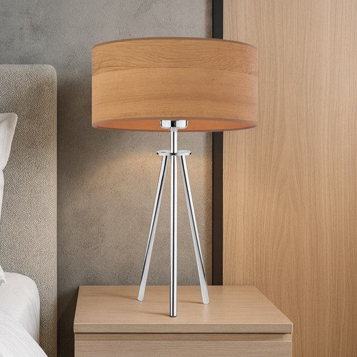 Designerska lampa stołowa na trzech nogach ALTA ECO w chromowanym wykończeniu ze sklepu Lysne w kategorii Lampy stołowe - zdjęcie 186547173