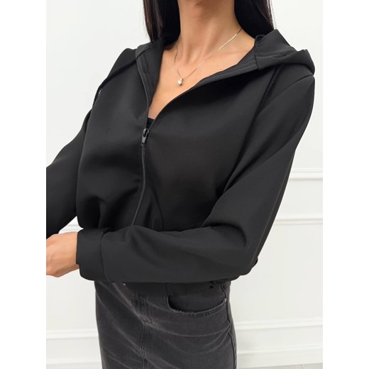 Czarna Bluza z Kapturem Modnakiecka.pl 38 okazja ModnaKiecka.pl